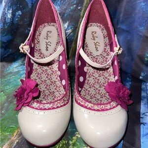 Ruby Shoo Cream and Pink Floral Heels